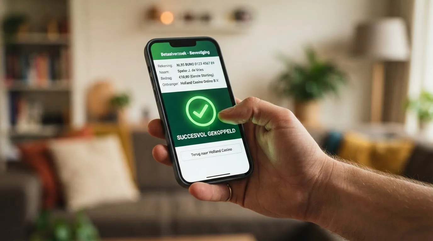 Een Nederlandse bankrekening die via iDEAL aan een casino-account wordt gekoppeld