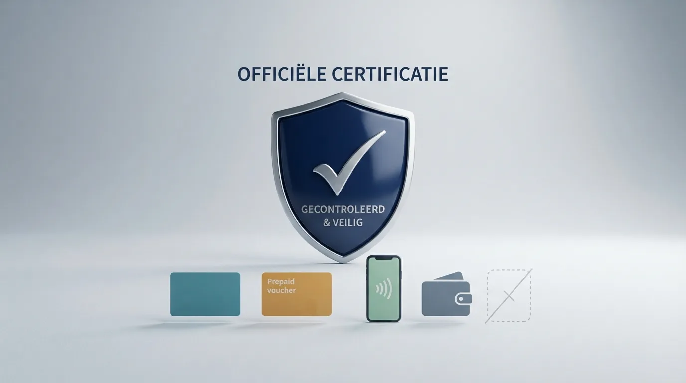 Het Ksa-logo naast een rij betaalmethoden — iDEAL, Trustly, Paysafecard, PayPal — met CashtoCode doorgestreept of afwezig.
