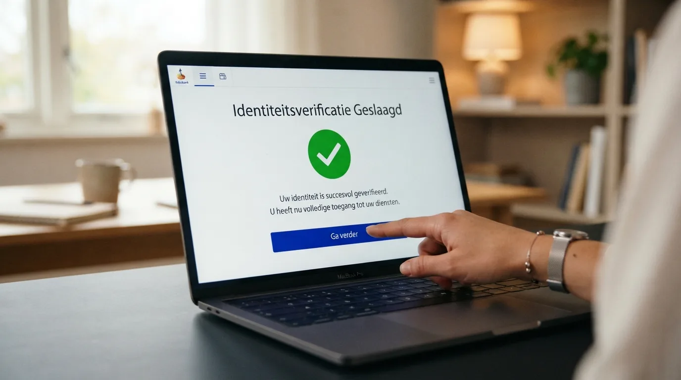 Scherm met een iDIN-bankverificatie en een bevestigde Cruks-controle