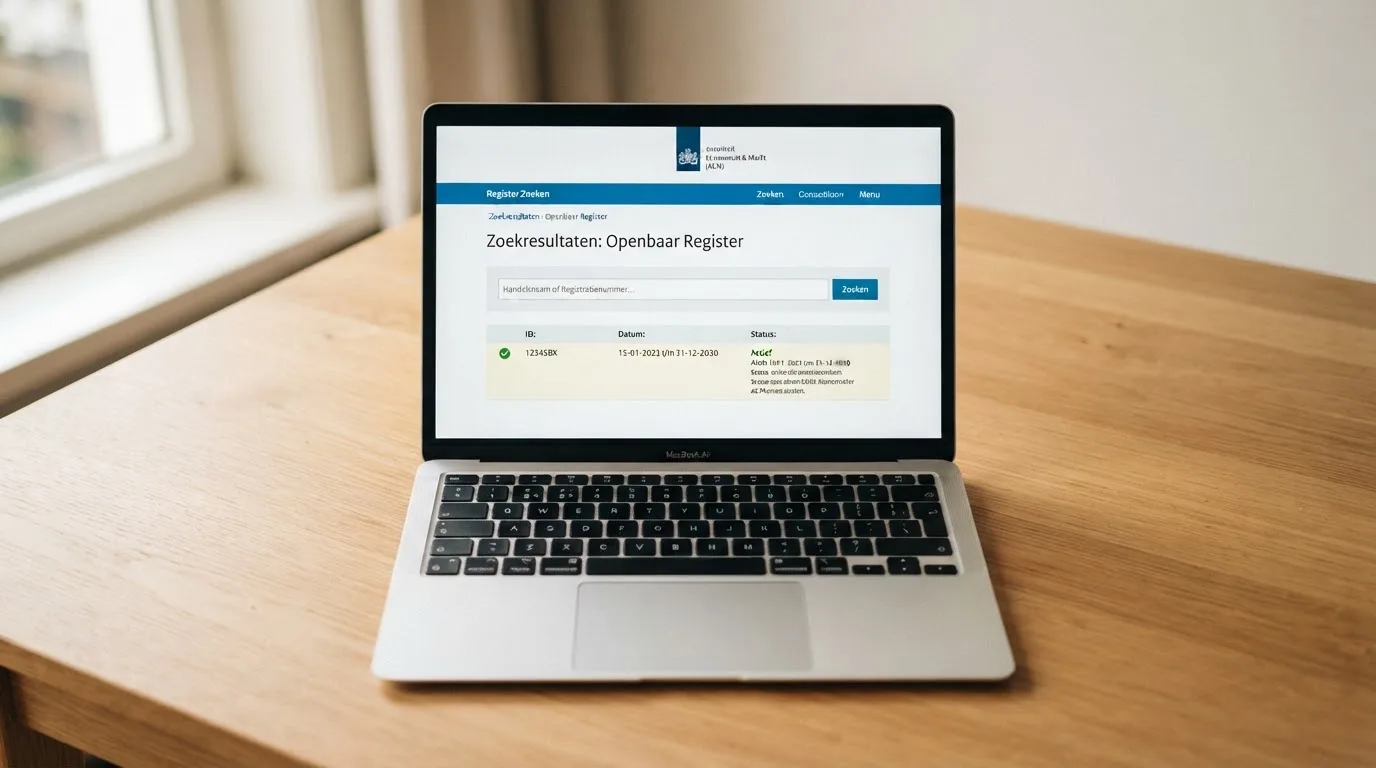 Het openbare Ksa-register met vergunninggegevens van een online casino