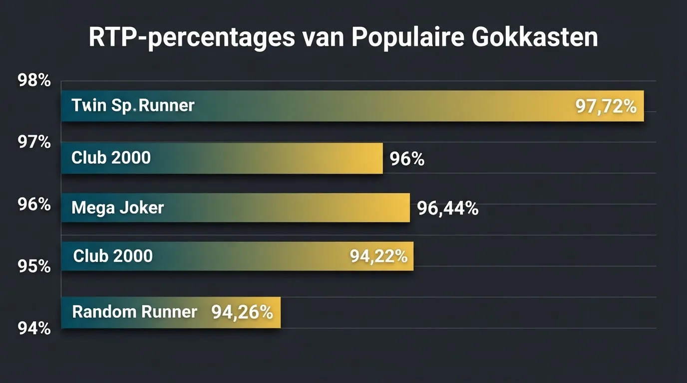Een rij van de populairste Big Time Gaming gokkasten — Bonanza, Extra Chilli, White Rabbit en meer — met hun RTP-percentages en maximale winstbedragen ernaast